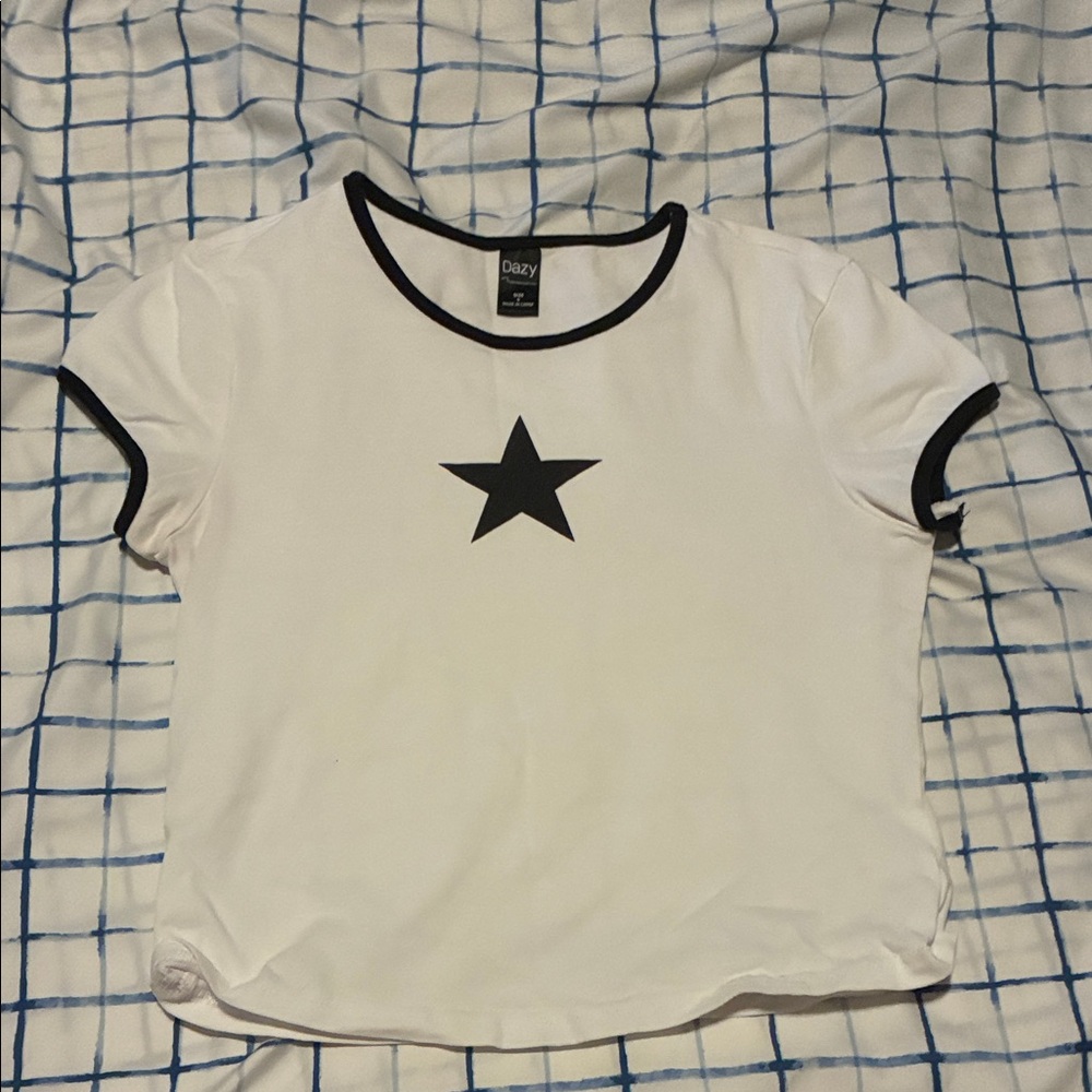 Daisy Black Star on White Women's Tee